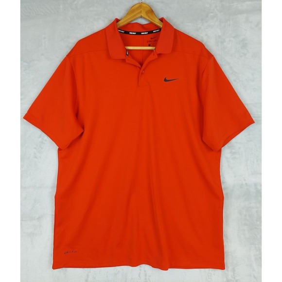 Nike Golf Dri-Fit Polo Shirt‎ Mens XL Red Short Sleeve Solid Activewear Casual - Picture 1 of 6